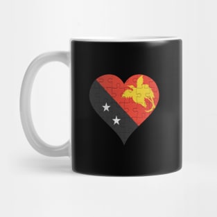 Papua New Guinean Jigsaw Puzzle Heart Design - Gift for Papua New Guinean With Papua New Guinea Roots Mug